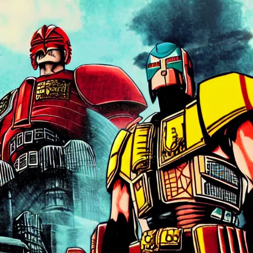 Image similar to amazing anime screenshot of Judge Dredd