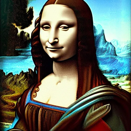 Image similar to leonardo da vinci ´ s gioconda with cat face