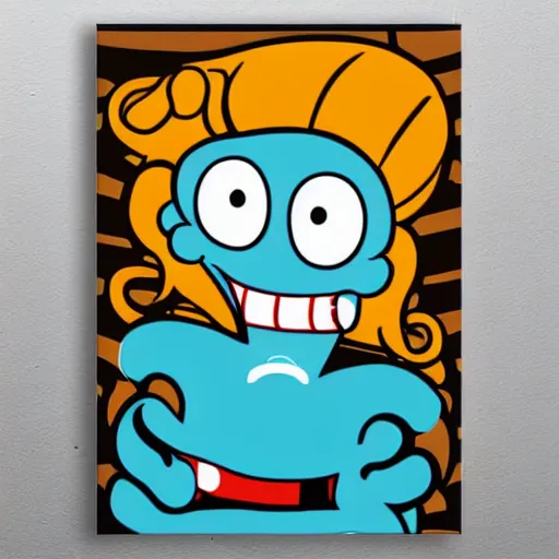 Prompt: handsome man, handsome squidward, big smile, hero, strong chin, handsome, poster style