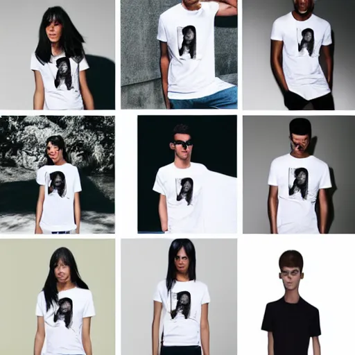 Image similar to photo catalogue the most expensive white t shirt in the world