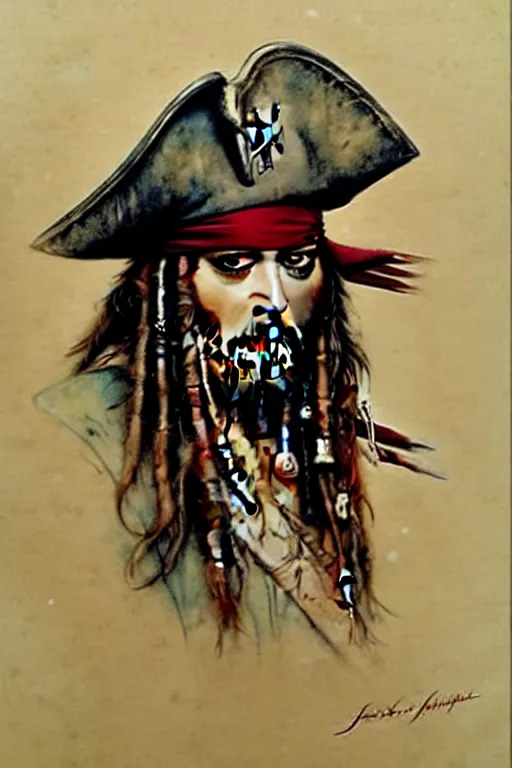 Image similar to ( ( ( ( ( 1 9 5 0 s jack sparrow. muted colors. ) ) ) ) ) by jean - baptiste monge!!!!!!!!!!!!!!!!!!!!!!!!!!!