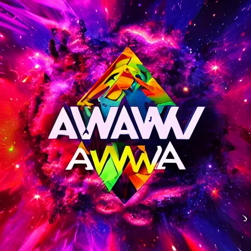 Image similar to a and w vaporwave logo, colorful, digital art, cosmic, 3 d high definition, trending on art station, photorealistic, high resolution, 8 k, octane, hyper detailed, insane details, intricate, elite, ornate, elegant trend, highly detailed and intricate, sharp focus, photography, unreal engine