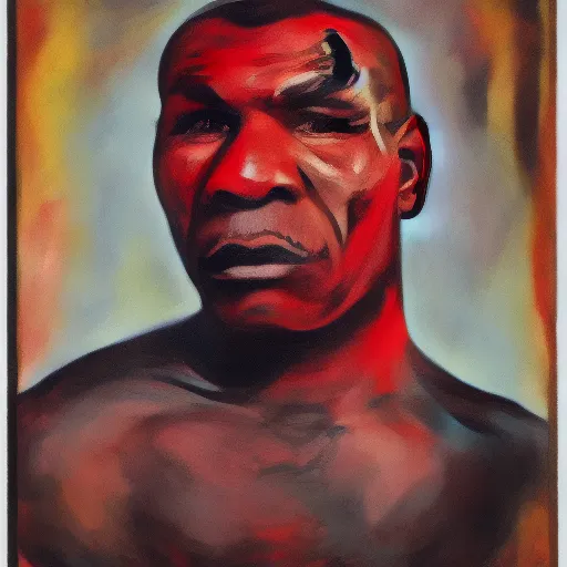 Prompt: mike tyson painted by ivan albright