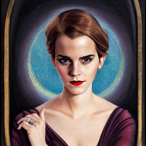 Prompt: a streamline moderne portrait of emma watson in the style of anna dittmann and donato giancola and charles dulac