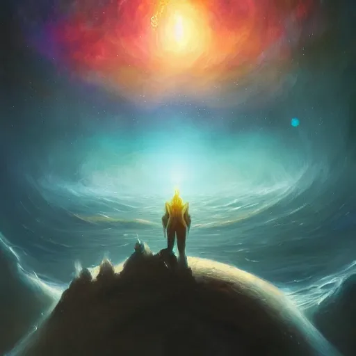 Image similar to male, a mind forever voyaging, fantasy, sea, cosmos, eternity, anato finnstark