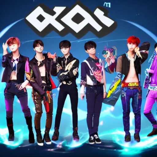 Prompt: members of the kpop band exo as mobile legends heroes, 8 k, high definition, extremely detailed, photo - realistic