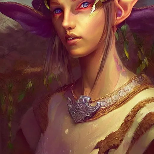 Image similar to a hyperrealistic fantasy illustration of a beautiful elf princess. Trending on ArtStation. In the style of Jason Chan, Tuomas Korpi and WLOP. Epic fantasy art. Terry Pratchett