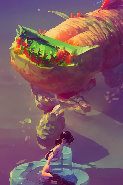 Prompt: 3 d render creature animal sushi cristal eye roots cactus fish wing elemental flush of force nature micro world fluo, art gta 5 cover, official fanart behance hd artstation by jesper ejsing, by rhads, makoto shinkai and lois van baarle, ilya kuvshinov, ossdraws