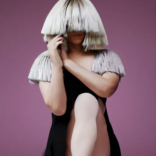 Image similar to sia furler photo shoot full body from behind