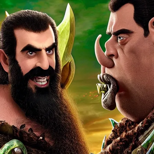 Prompt: borat in warcraft movie 4k