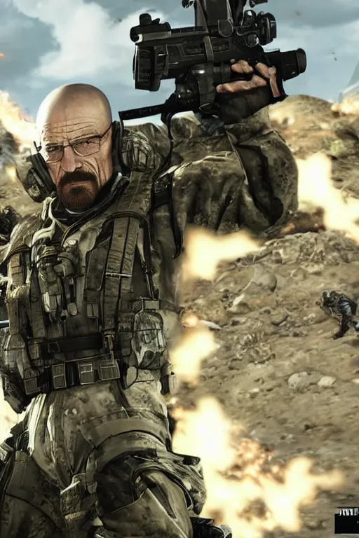 Image similar to walter white in call of duty warzone cover