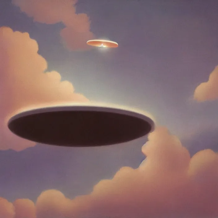 Prompt: UFO hovering over an African Jesus , clouds, painting by Hsiao-Ron Cheng,
