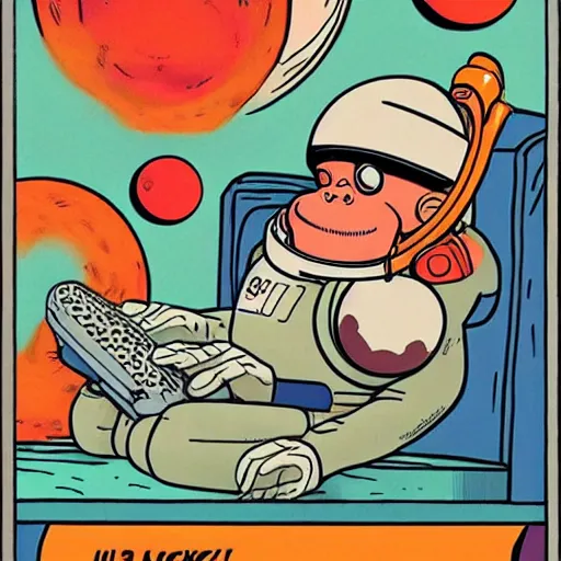 Image similar to monkey in space by daniel clowes