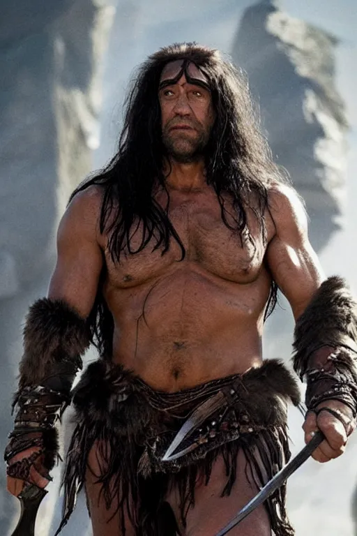 Image similar to concept art of clive owen as conan the barbarian