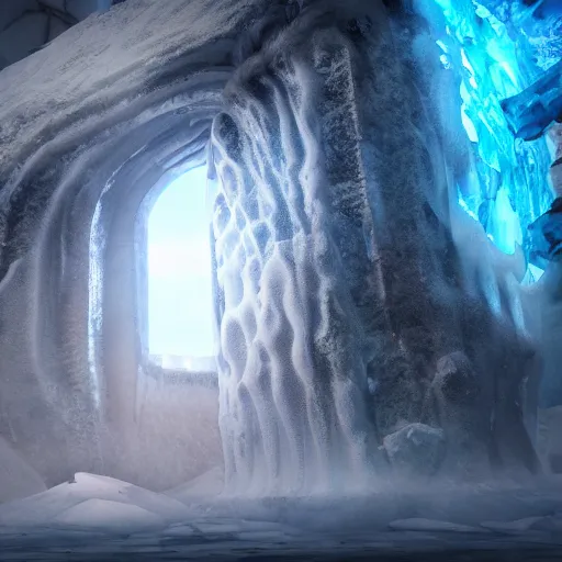 Prompt: a portal from the ice world to the fire world, both can seen, unreal engine fantasy art, fantasy digital art, octane render, beautiful composition, trending on artstation, award-winning photograph, masterpiece