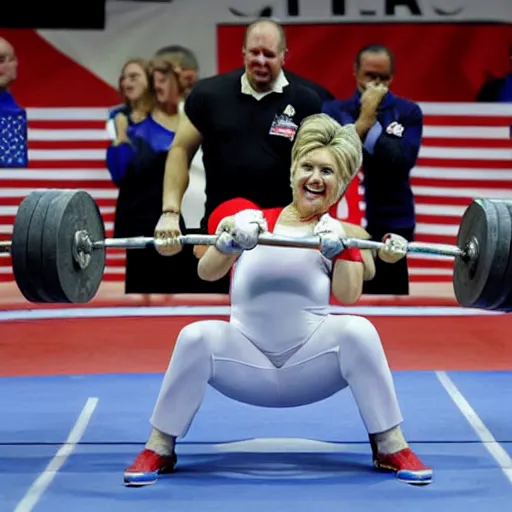 hillary clinton olympic powerlifting, sports Stable Diffusion OpenArt