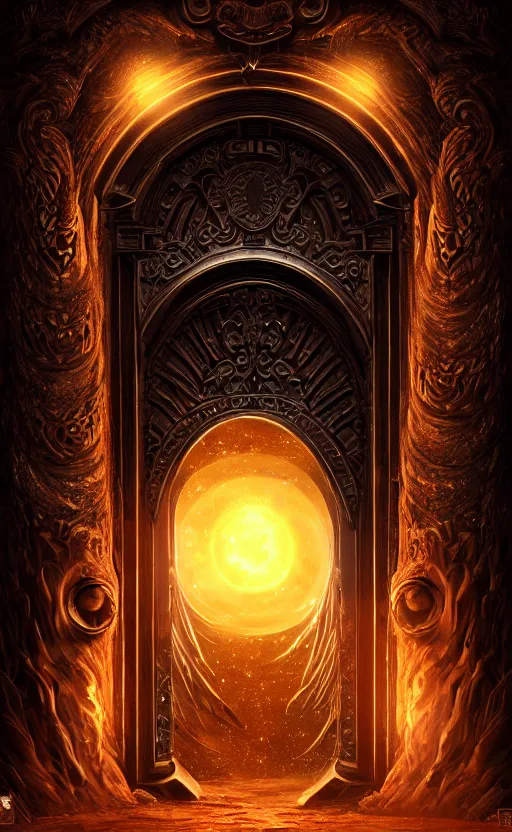 Prompt: a ornamental gate into stars a demon emerges from it, ornament, intarsia, portal, doorway, no background, dynamic lighting, ambient lighting, atmospherical, photorealistic fantasy concept art, trending on art station, stunning visuals, creative, cinematic, ultra detailed