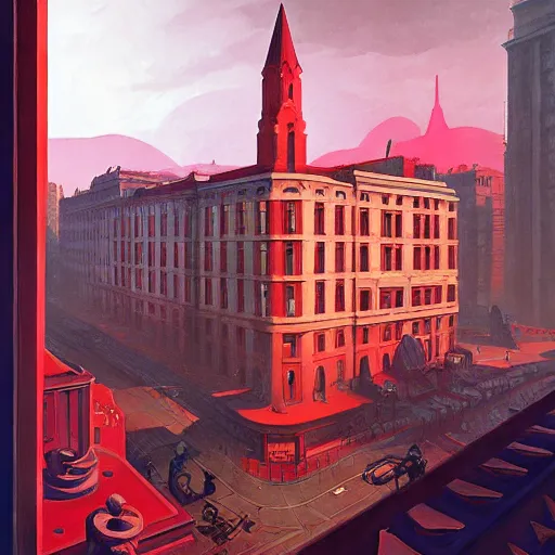 Image similar to Babylon berlin, very coherent, painted by Edward Hopper, Wayne Barlowe, painted by James Gilleard, airbrush, art by JamesJean