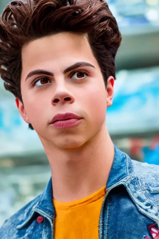Prompt: jake t. austin as jimmy neutron in the live action adaptation, 3 5 mm photography, highly detailed, cinematic lighting, 4 k