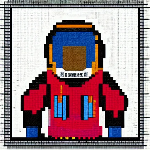 Image similar to pixel art of an astronaut