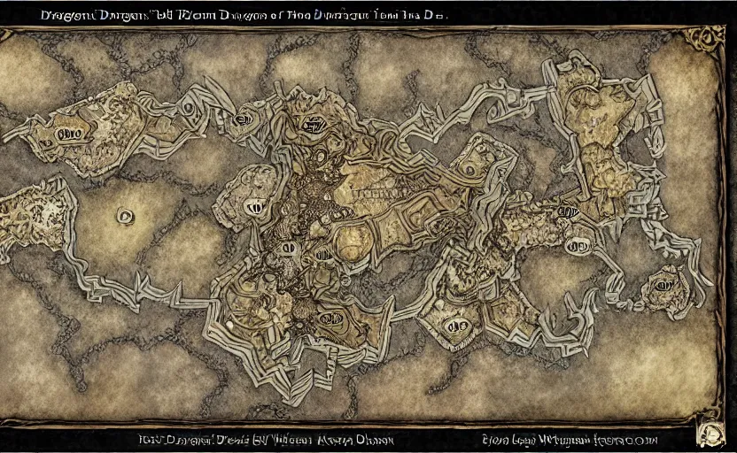 Image similar to Intricate dungeon map for d&d, digital paint, wizards of the coast