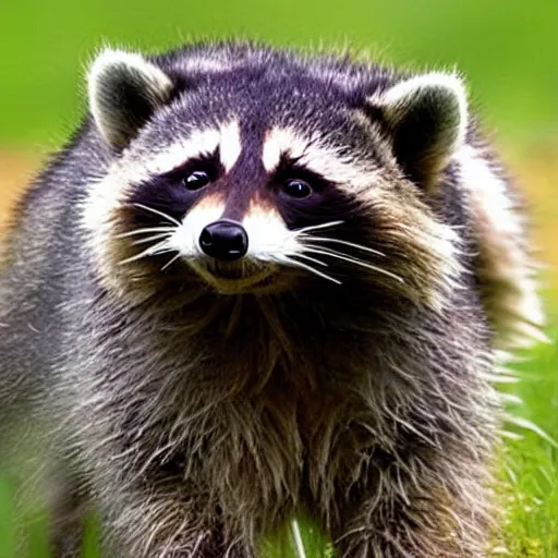 Prompt: a mech that looks like a raccoon