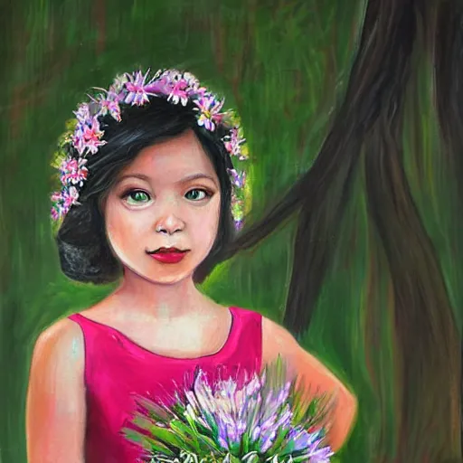 Image similar to portrait of a Flower Girl by Joanna Canara