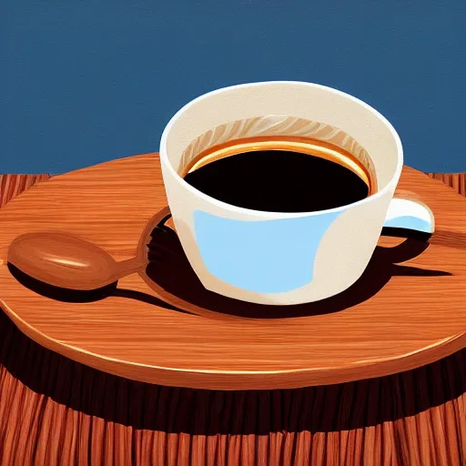 Image similar to a digital painting of a real fish drinking coffee by a straw, hyperrealism