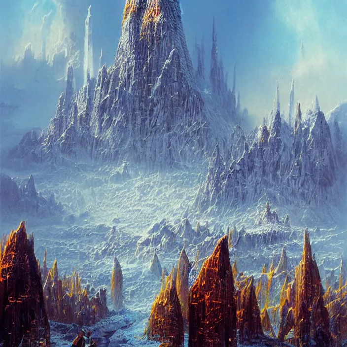 Prompt: kingdom of hyperborea, digital art, hd, by bruce pennington