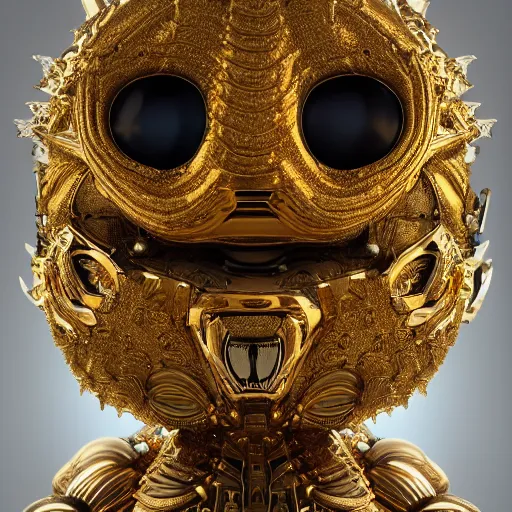 Prompt: kuriboh beautiful natural soft light, rim light, gold fractal details, fine lace, mandelbot fractal anatomical, glass, facial muscles, elegant, ultra detailed, metallic armor, octane render