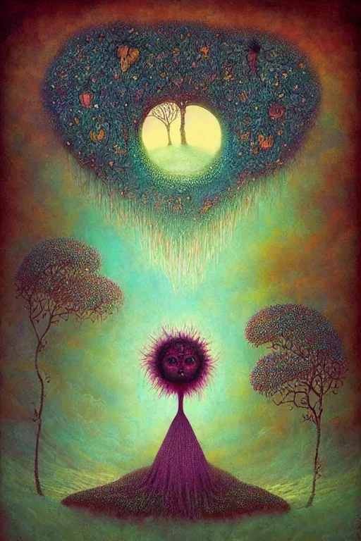 Image similar to surreal neil gaiman's Death, nostalgia for a fairytale, magic realism, flowerpunk, mysterious, vivid colors, by andy kehoe, amanda clarke