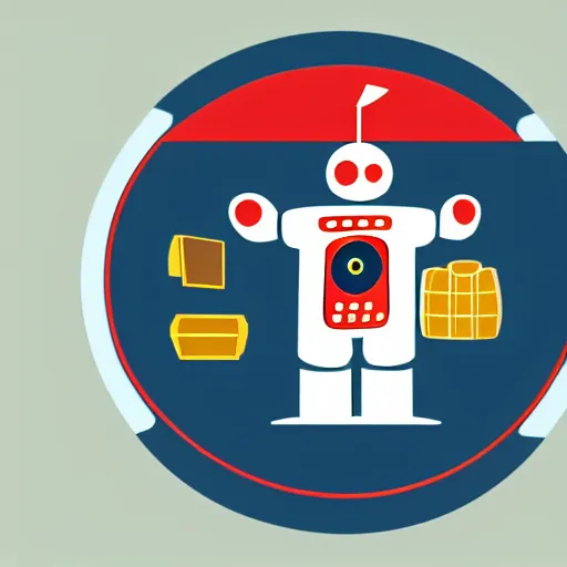 Image similar to circular logo featuring an illustrated profile of a friendly robot wearing academic regalia, no text