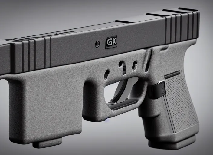 Image similar to A long shot Octane render of a Glock 18, 4k, ultra HD