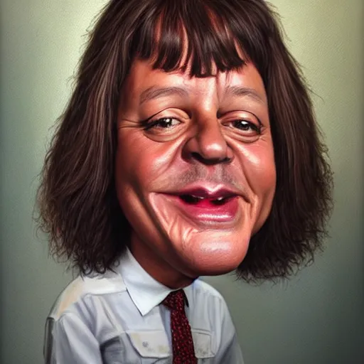 Image similar to Caricature portraits done of Gene Ween, realistic, hyperrealistic, very realistic, highly detailed, very detailed, extremely detailed, detailed, oil painting, digital art, trending on artstation