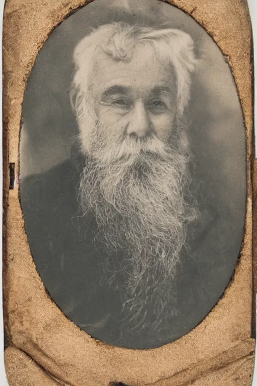 Image similar to a Ferrotype photograph of a grizzled old sea captain