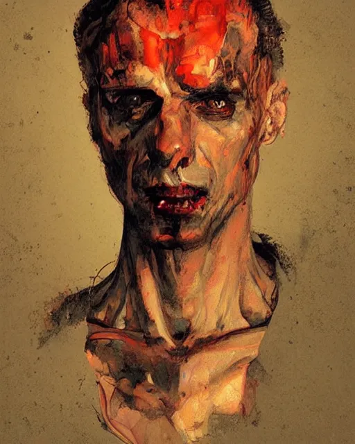 Image similar to portrait of the devil by greg rutkowski in the style of egon schiele