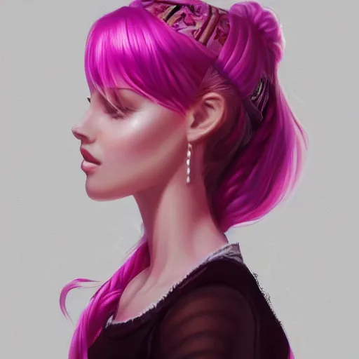 Prompt: teen girl, pink hair, gorgeous, amazing, elegant, intricate, highly detailed, digital painting, artstation, concept art, sharp focus, illustration, art by artgerm