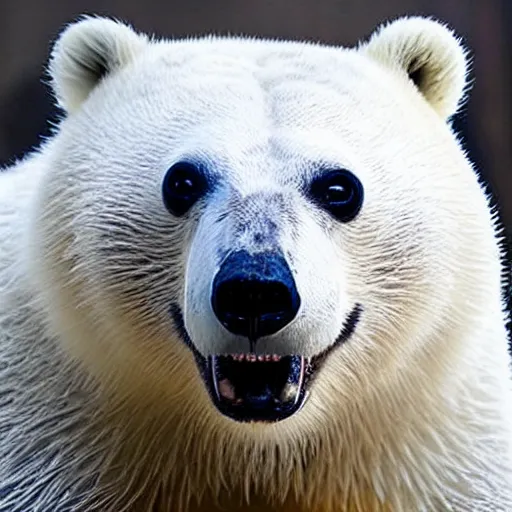 Prompt: “a mix between a polar bear and a raccoon”