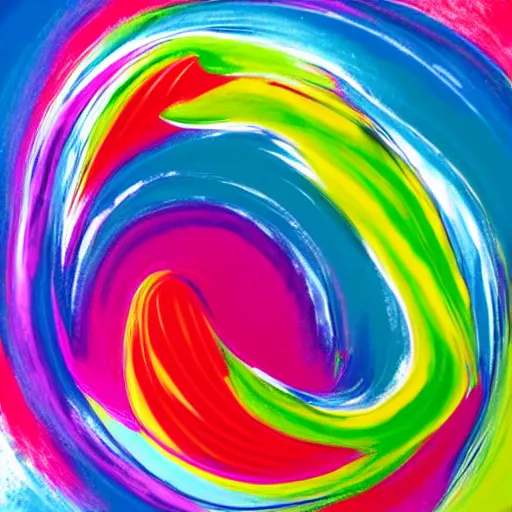 Prompt: swirling and chaotix mix of different latex paint colors, vivid color, hyperrealistic, abstract