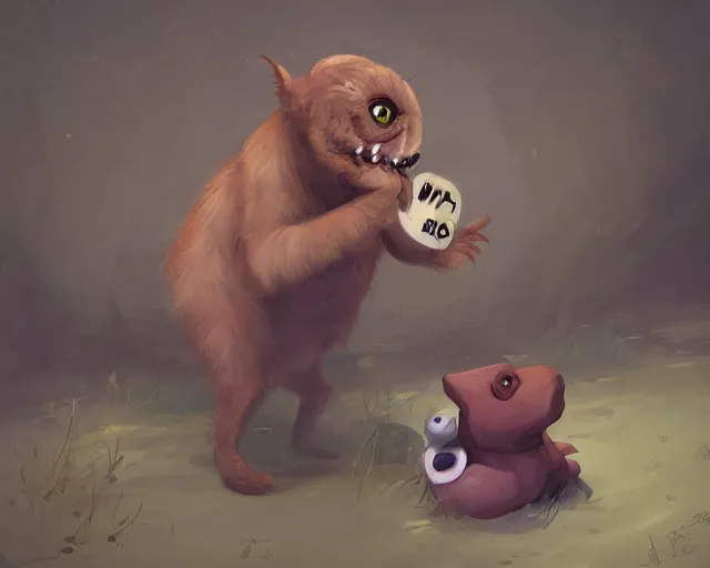 Prompt: \'HALP! I IS NOT A NOM!\', an adorable digital painting, trending on artstation