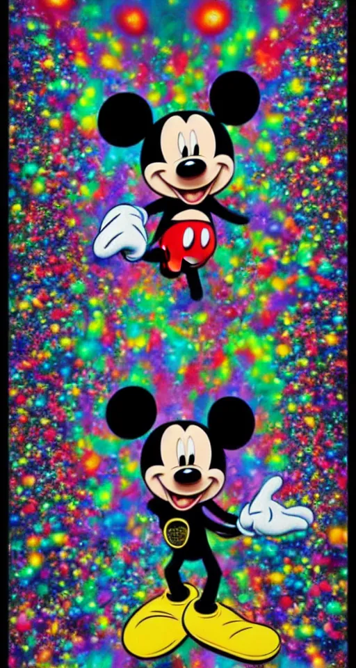 Prompt: mickey mouse at a rave, hyper detailed, realistic, trippy, cinematic