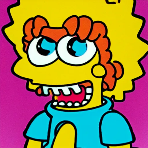 Prompt: lisa Simpson with braces, matt groening art