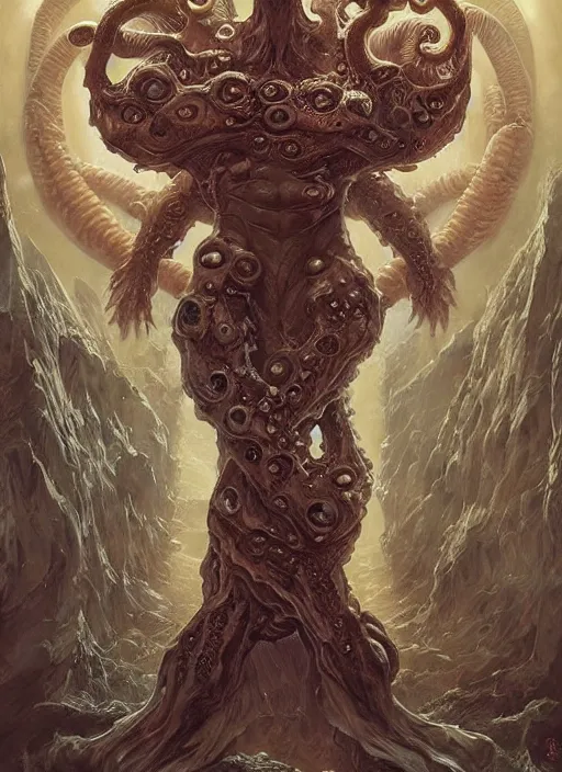 Image similar to digital _ painting _ of _ lovecraftian gods _ by _ filipe _ pagliuso _ and _ justin _ gerard _ symmetric _ fantasy _ highly _ detailed _ realistic _ intricate _ port