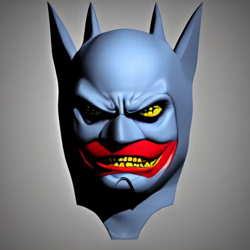 Image similar to batman clown hybrid, NPR 3D toon shading, cgsociety