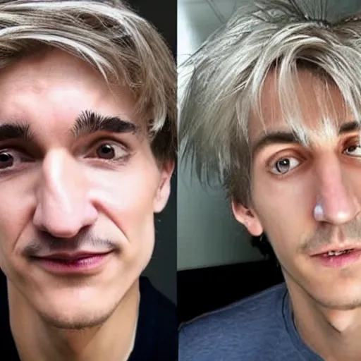 Image similar to xqc, big long nose, underbite