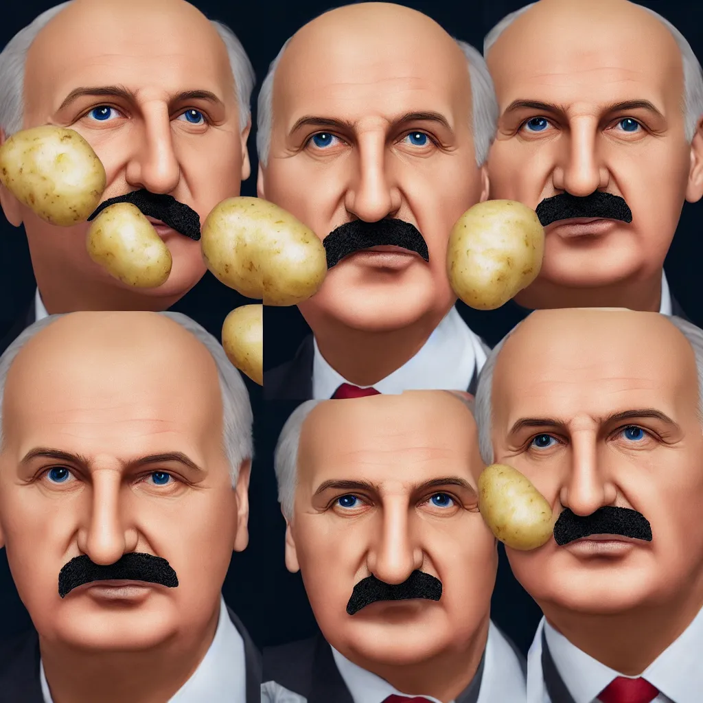 Image similar to portrait of alexander lukashenko face swapped with potato, very detailed, 4 k, professional photography