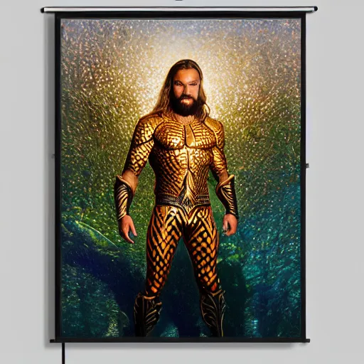 Prompt: intricate five star portrait of aquaman dressed up at the burning man festival, oil on canvas, hdr, high detail, photo realistic, hyperrealism, matte finish, high contrast, 3 d depth, centered, masterpiece, tasteful colors, enhanced light effect, enhanced eye detail, artstationhd