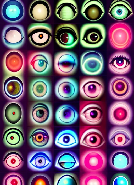 Prompt: eyes!, teams, healing, energetic, life, hybrids, thin glowing devices, vitals visualiser!!, advanced art, art styles mix, from wikipedia, grid of styles