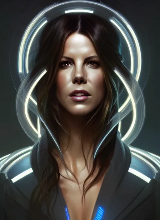 Prompt: symmetry!! portrait of kate beckinsale, sci - fi, tech wear, glowing lights!! intricate, elegant, highly detailed, digital painting, artstation, concept art, smooth, sharp focus, illustration, art by artgerm and greg rutkowski and alphonse mucha