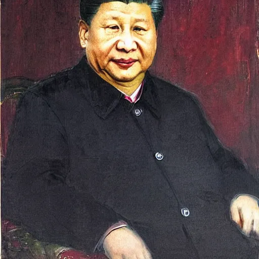 Prompt: xi jinping by antonio mancini 1 8 7 4